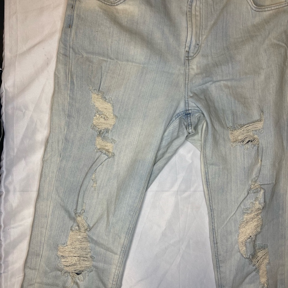 Washed out blue jeans